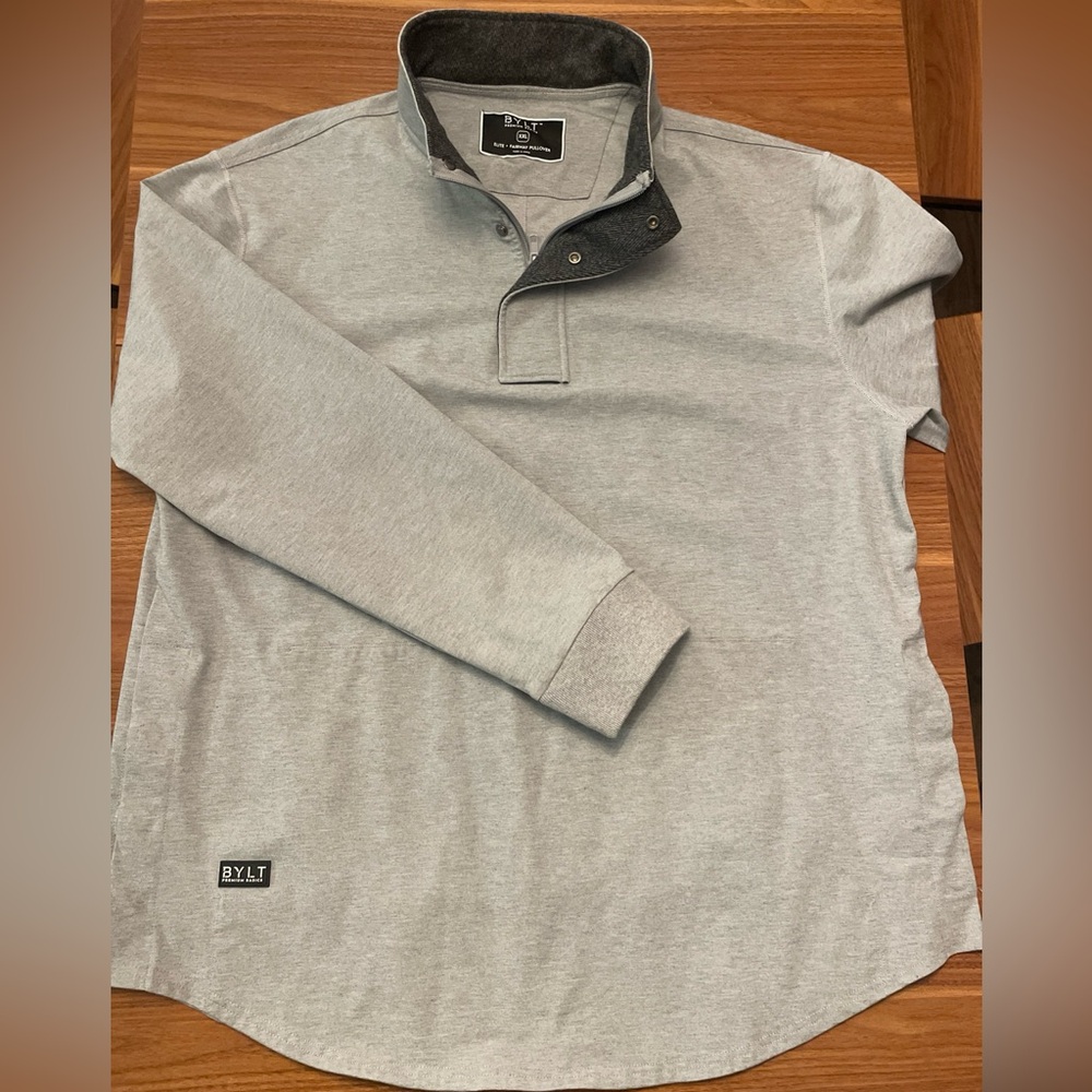 BYLT Elite Fairway Pullover Mens XXL Gray Drop Cut Golf Premium Basic Jacket